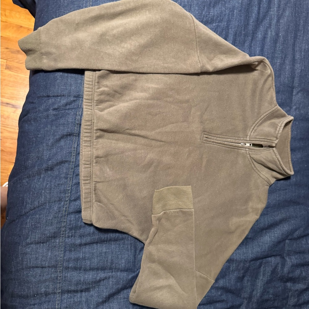 Women’s Olive Green Half-Zip Sweater